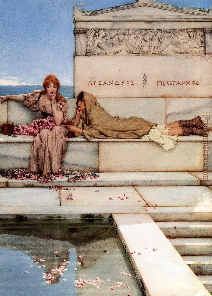 Xanthe and Phaon painting - Sir Lawrence Alma-Tadema Xanthe and Phaon art painting
